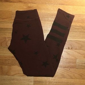Sundry maroon leggings with black detail